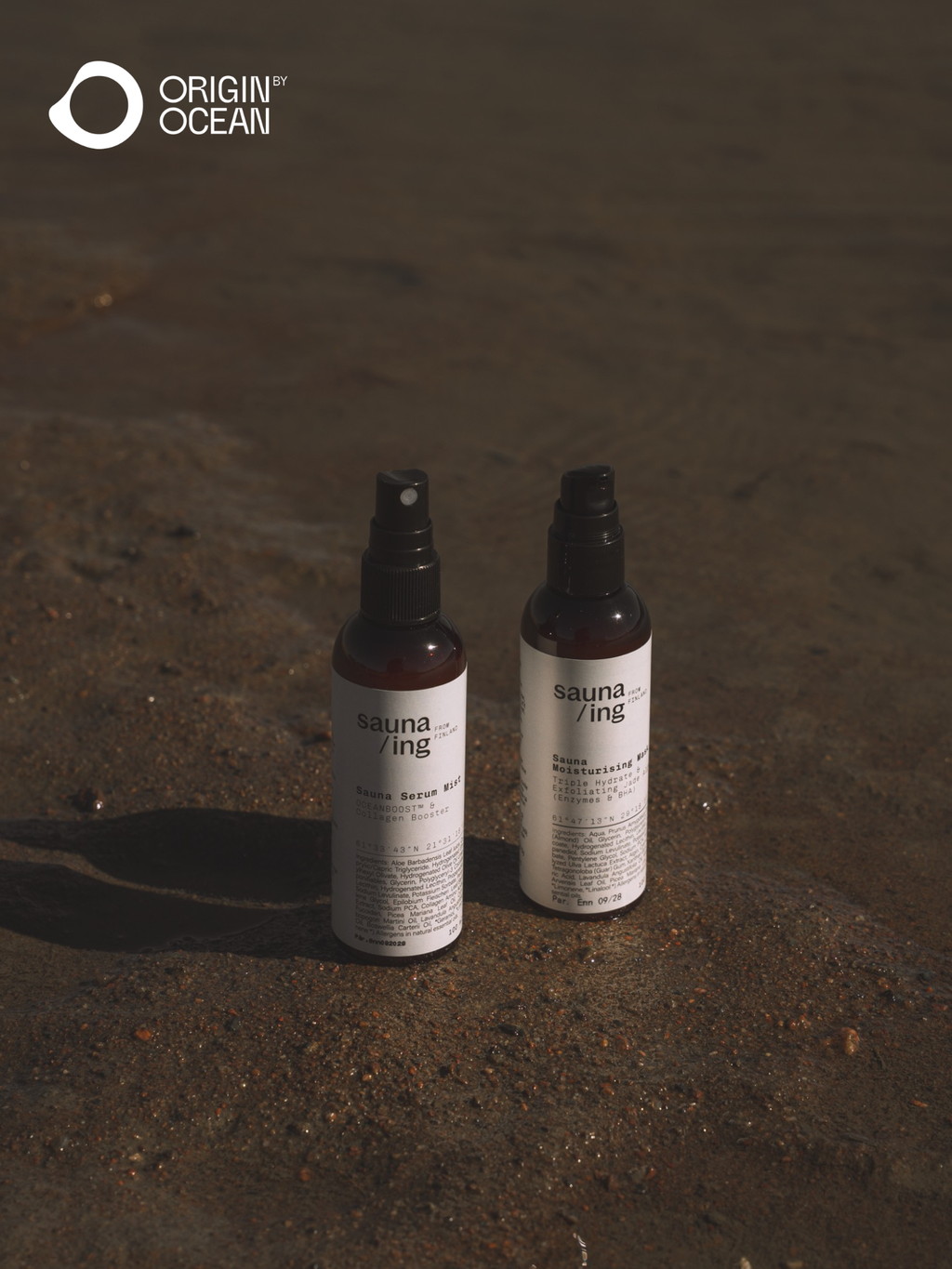 Origin by Ocean -tuotepaketti – Sauna Serum Mist & Sauna Moisturising Mask