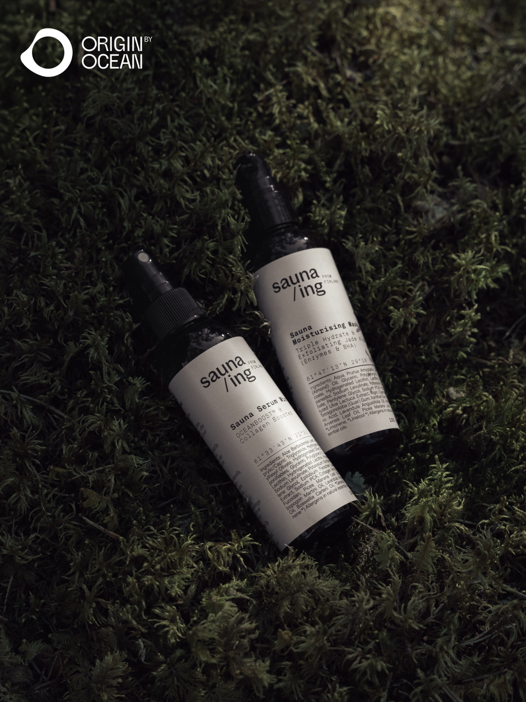 Origin by Ocean -tuotepaketti – Sauna Serum Mist & Sauna Moisturising Mask